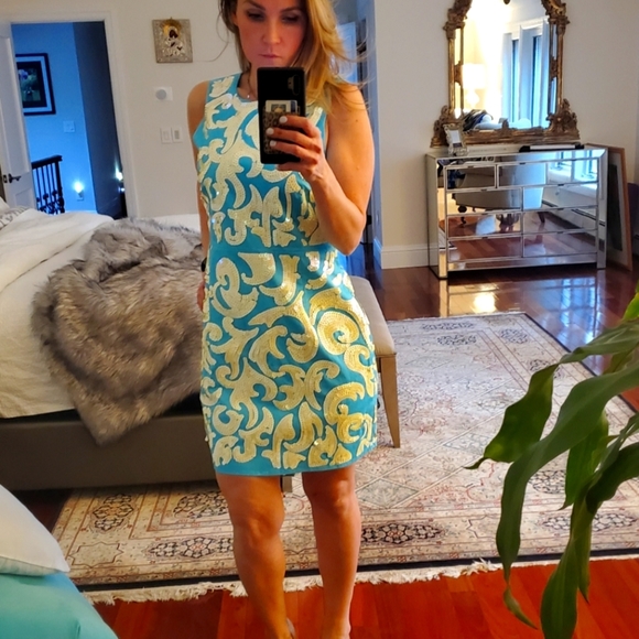 JB by Julie Brown Dresses & Skirts - Julie Brown Aqua Blue Mini dress with sequence